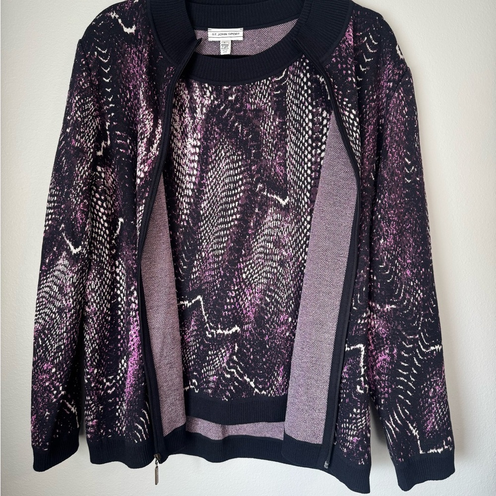 St. John Sport Knit Twin Set Cardigan and Matching Shell - Picture 5 of 8